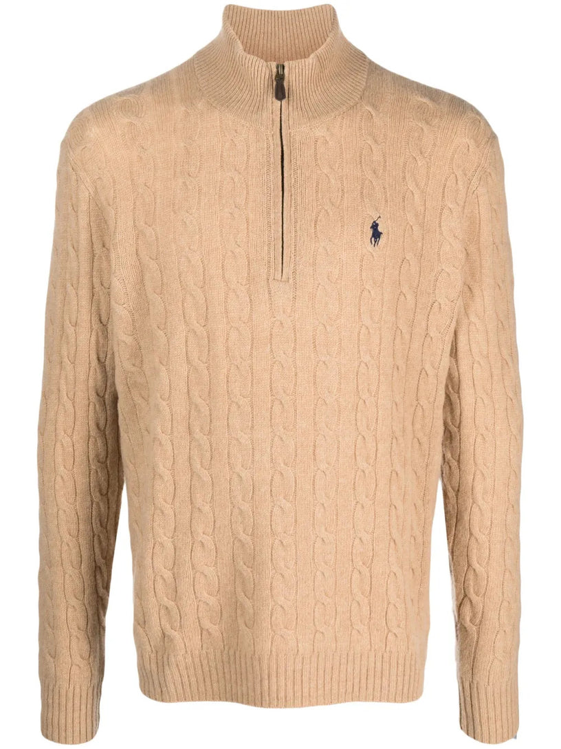 Maglia a trecce con cerniera