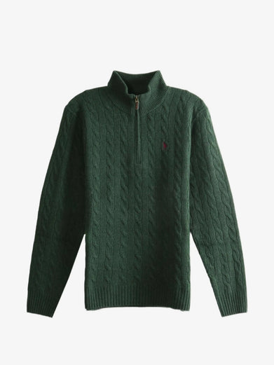 Maglia a trecce con cerniera