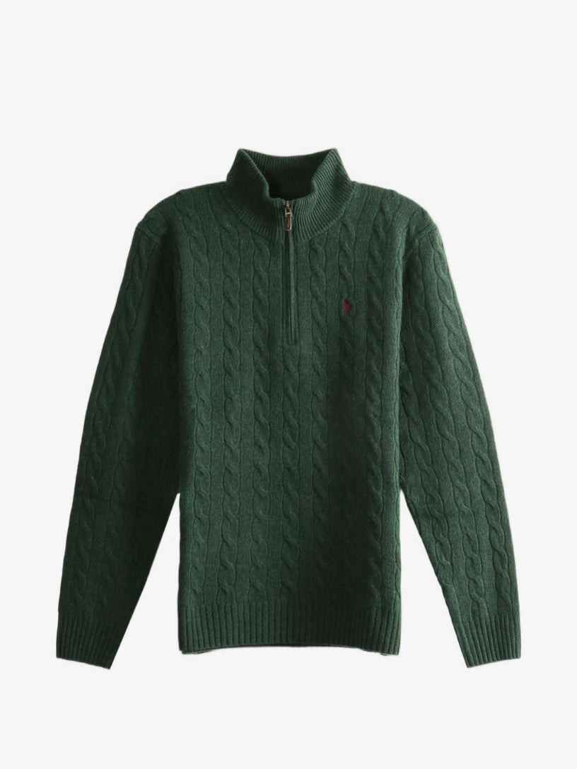 Maglia a trecce con cerniera