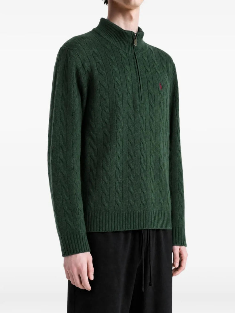 Maglia a trecce con cerniera
