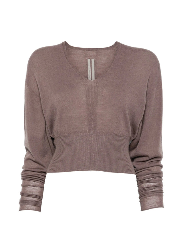 Top crop con scollo a V