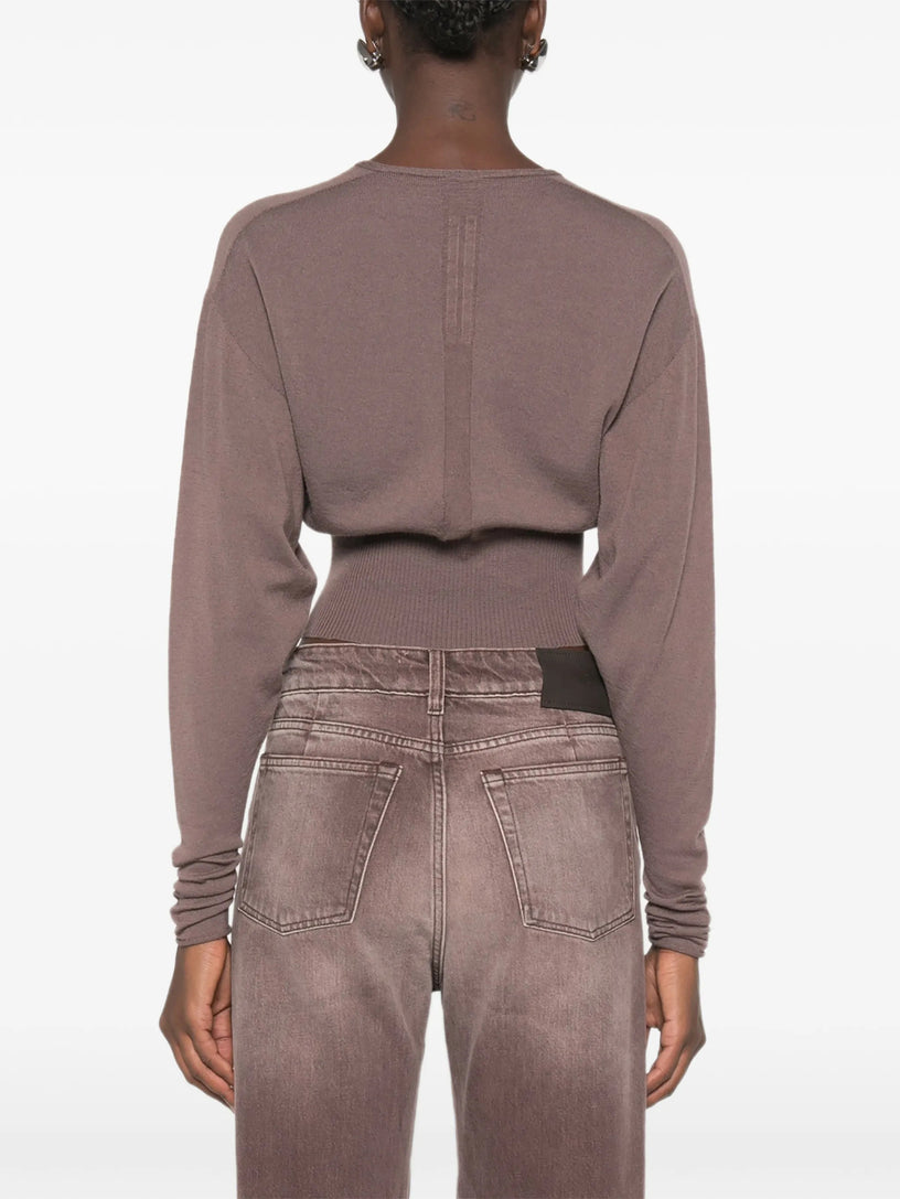 Top crop con scollo a V