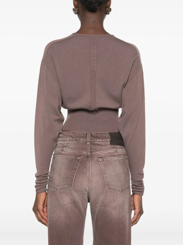 Top crop con scollo a V