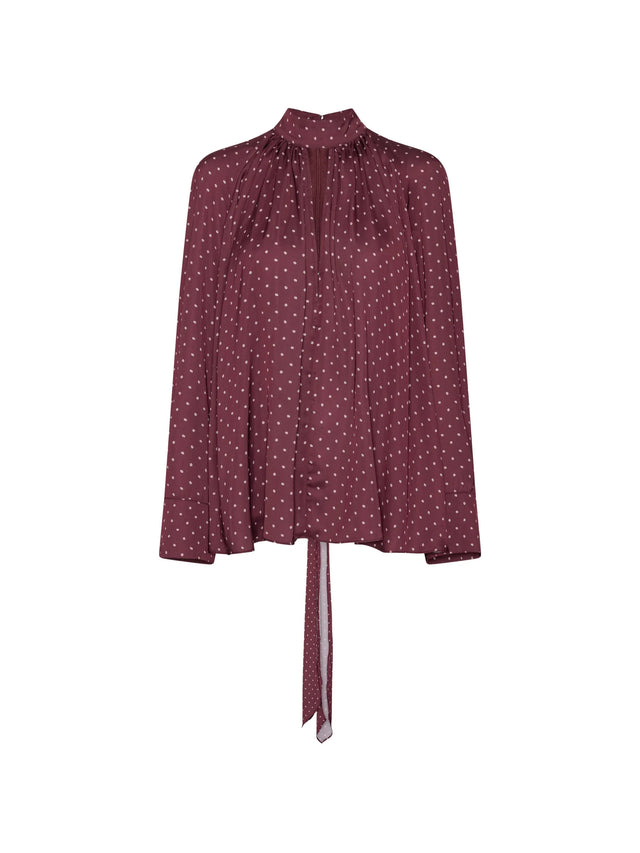 Blusa in raso con sciarpa