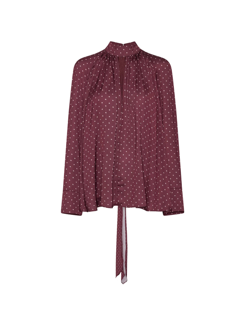 Blusa in raso con sciarpa