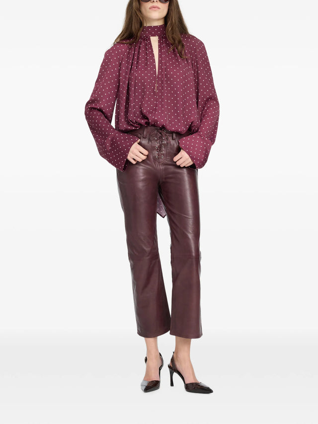 Blusa in raso con sciarpa