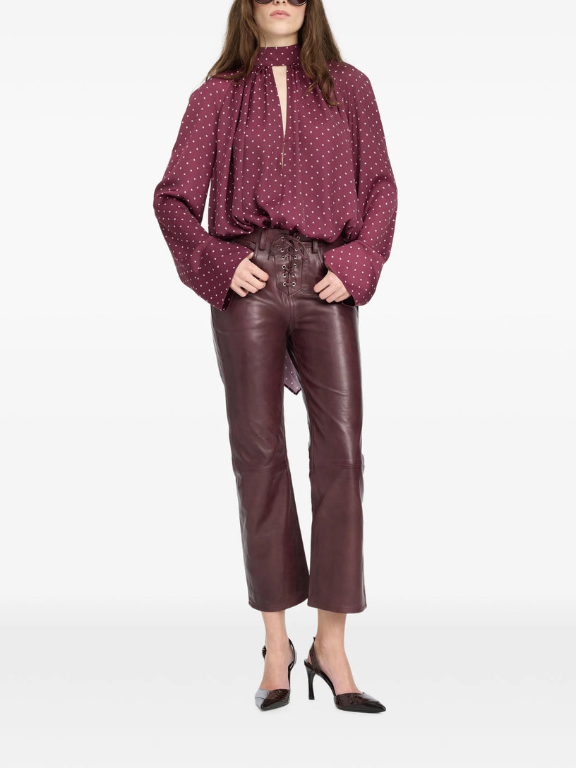 Blusa in raso con sciarpa