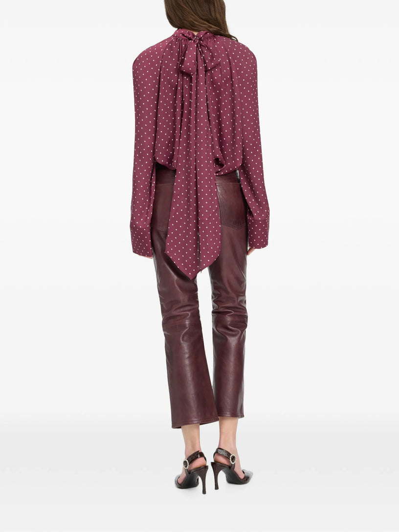 Blusa in raso con sciarpa