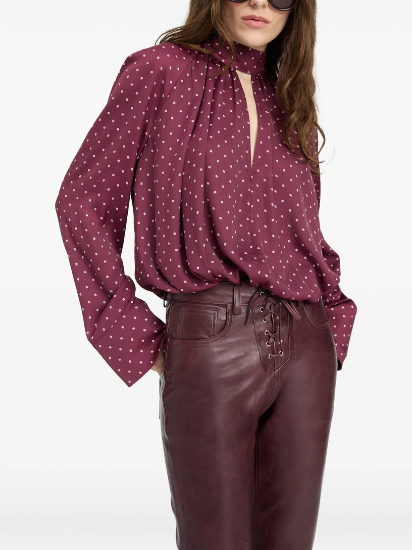 Blusa in raso con sciarpa
