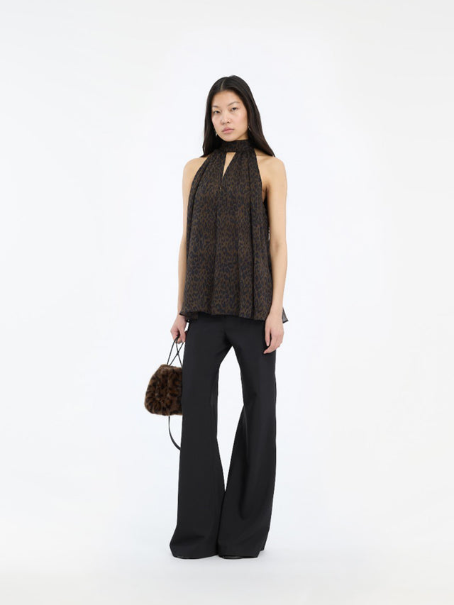 Top a collo alto con fiocco