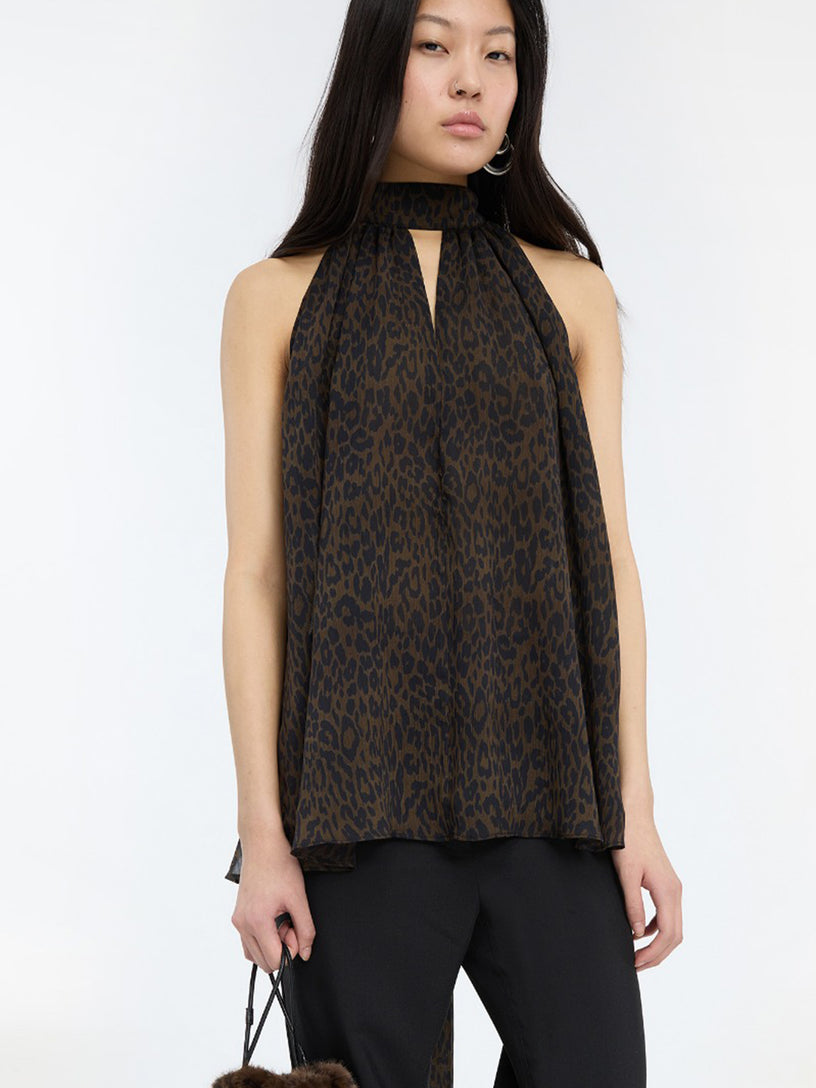 Top a collo alto con fiocco