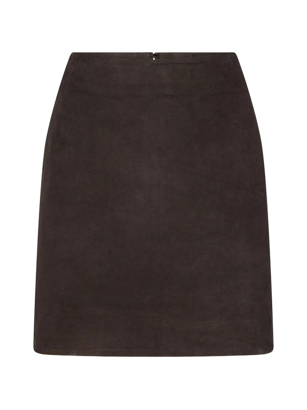 Suede mini skirt