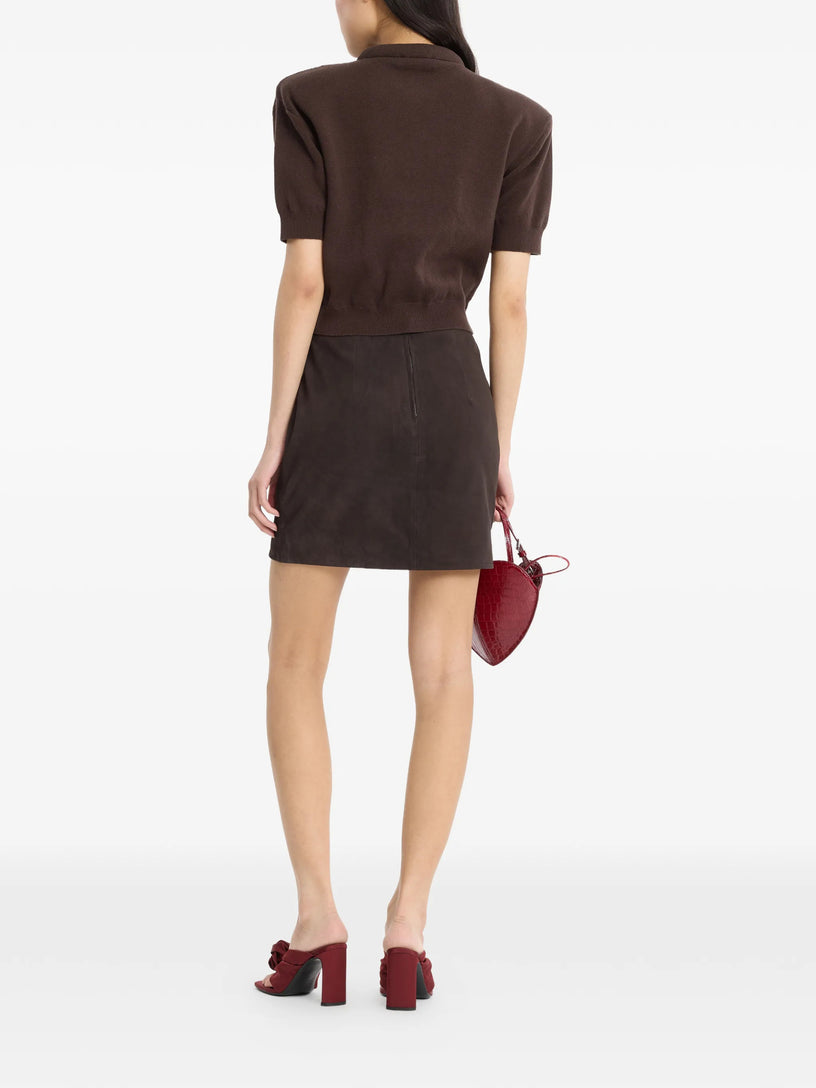 Mini gonna in suede