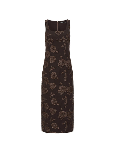 Abito senza maniche in jacquard