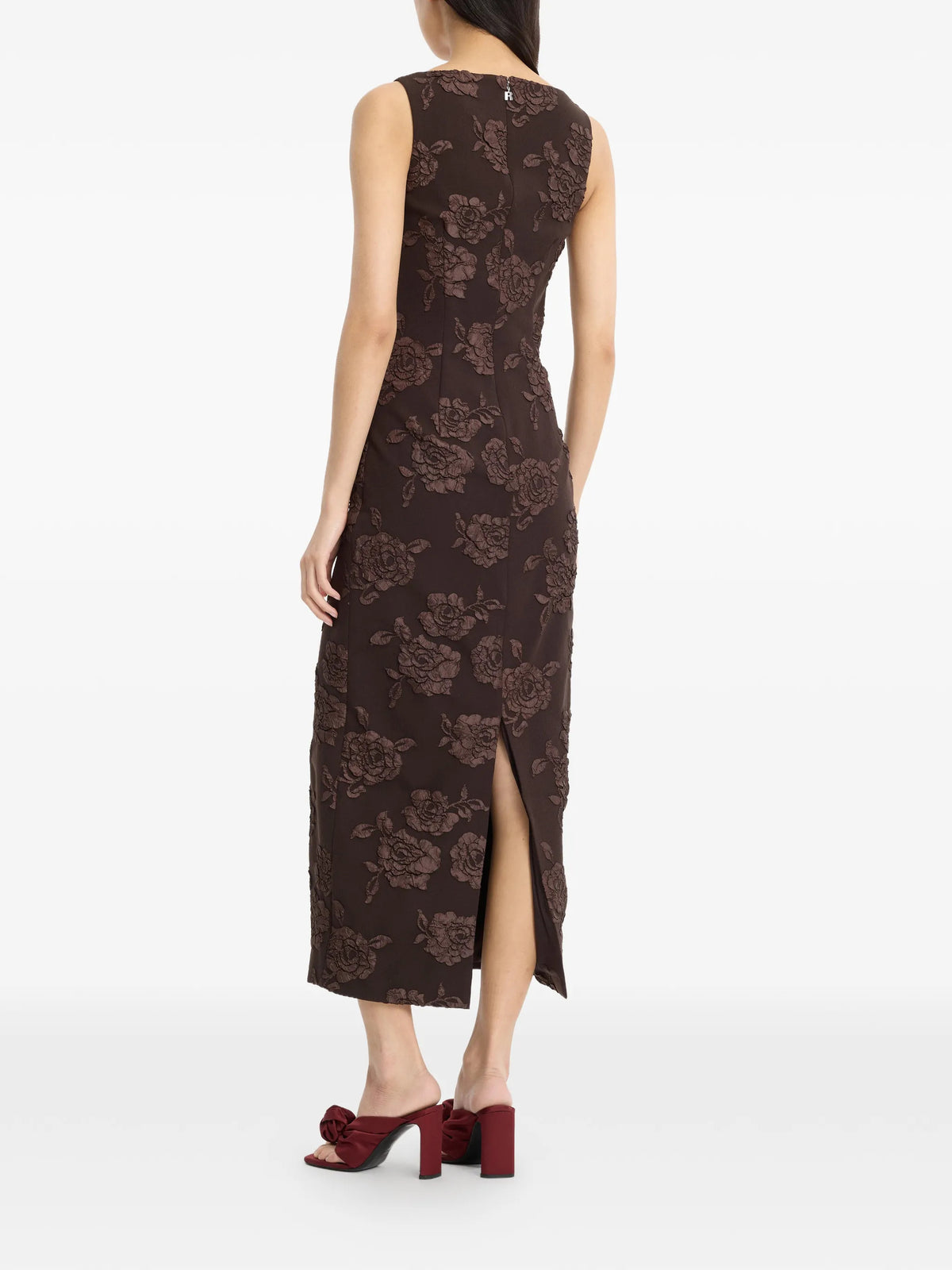 Abito senza maniche in jacquard