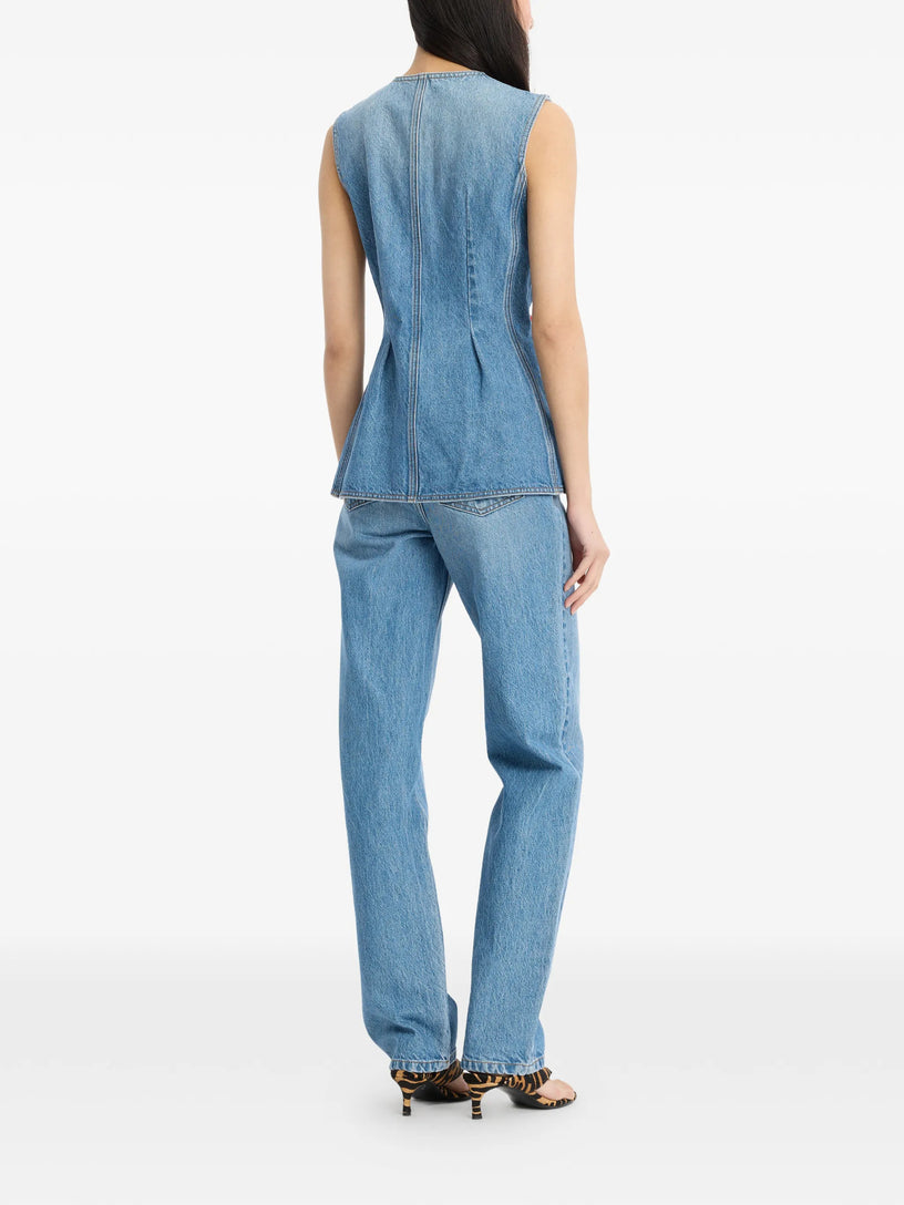 Flared Denim Top