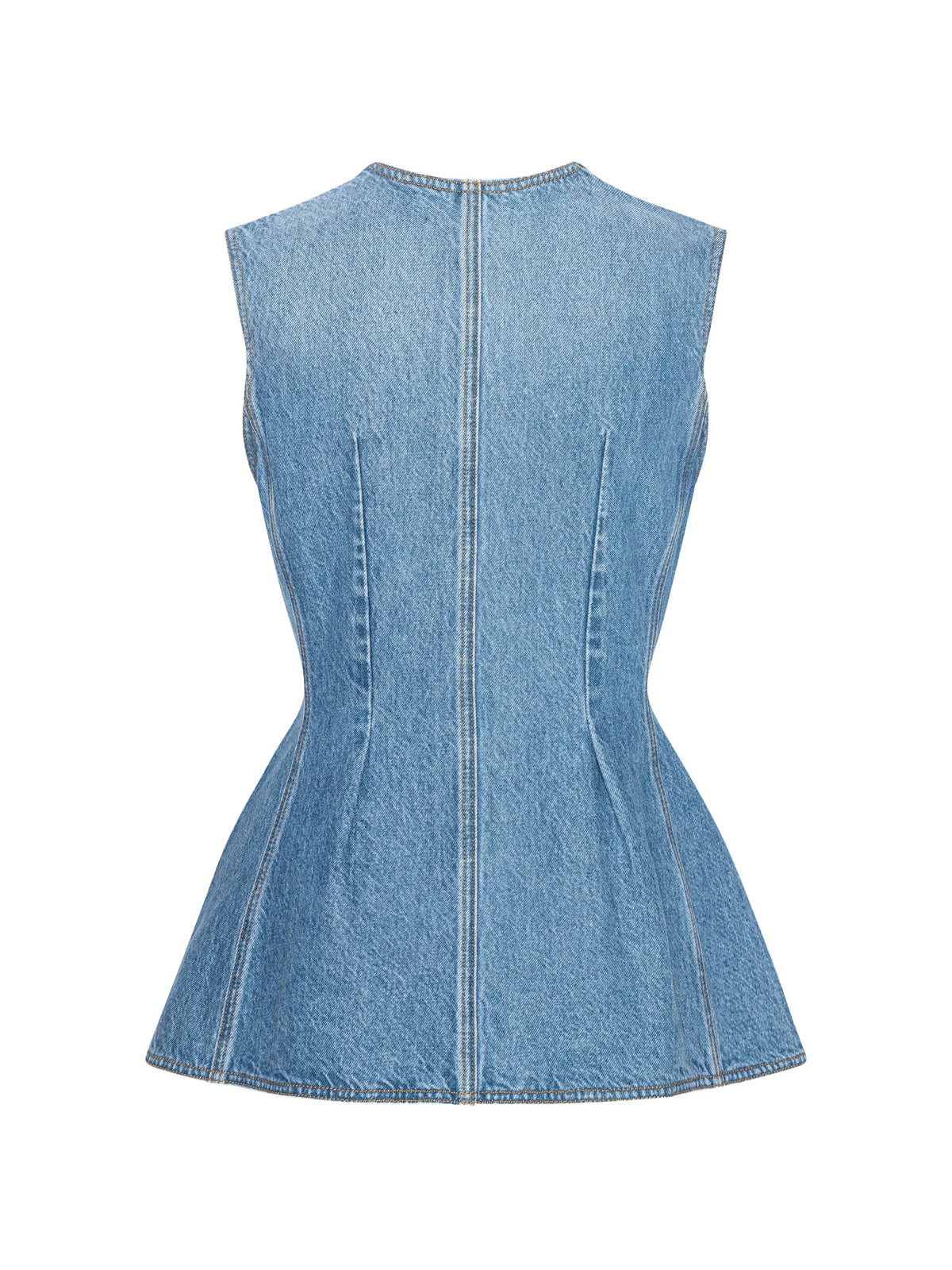 Flared Denim Top