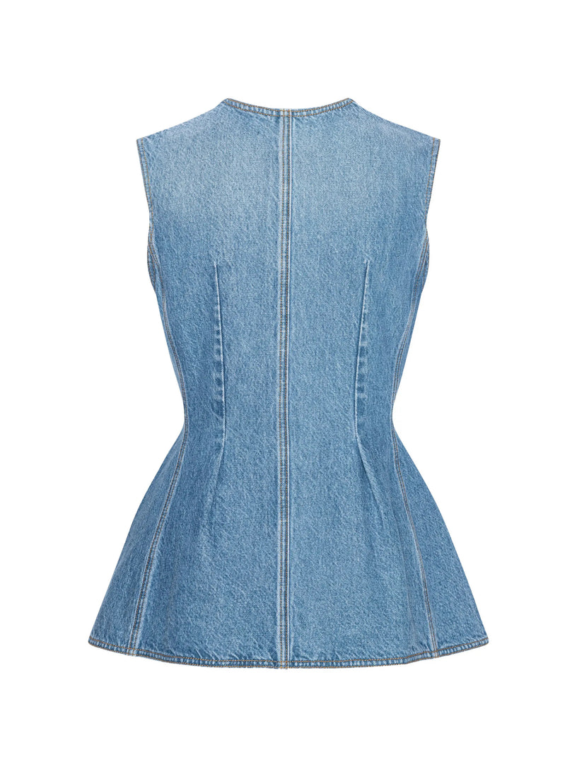 Flared Denim Top