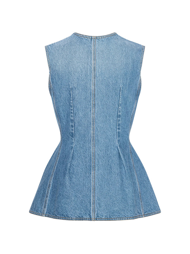 Flared Denim Top