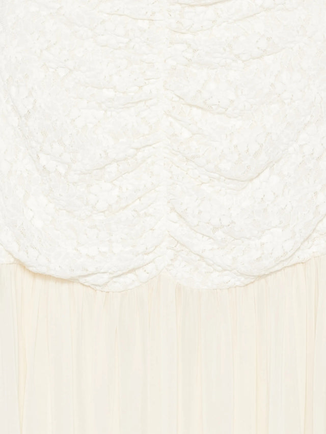 Lace ruched maxi dress