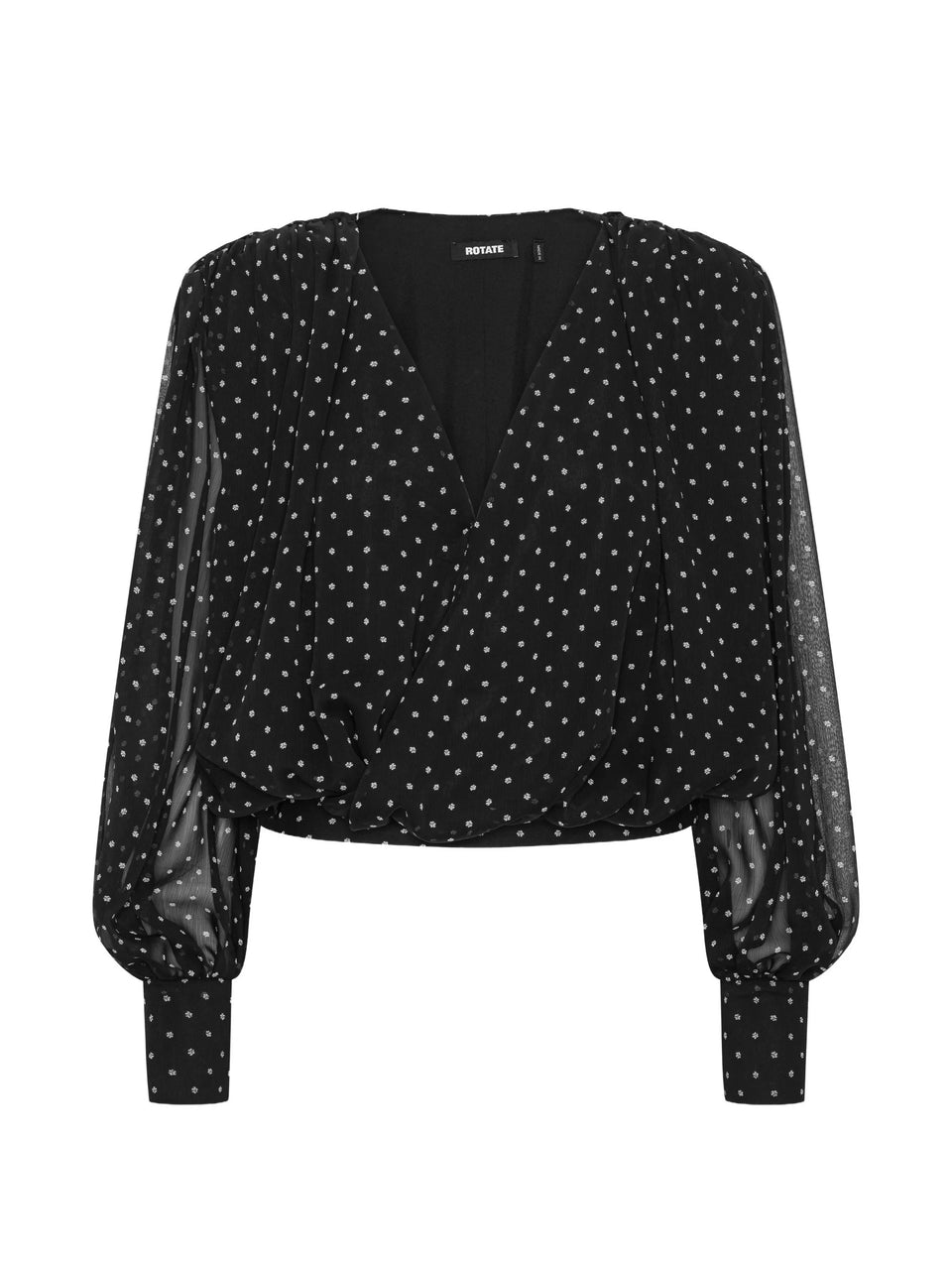Long-sleeved ruffled blouse
