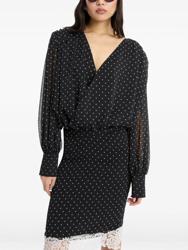 Long-sleeved ruffled blouse