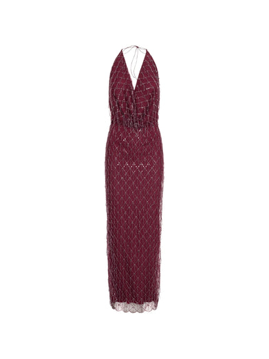 Abito con paillettes e scollo all'americana