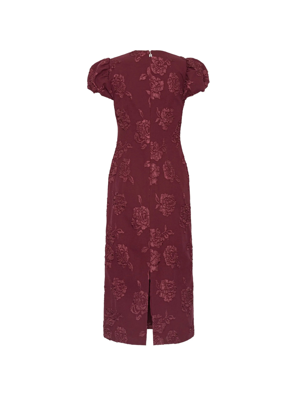 Abito midi puffy in jacquard