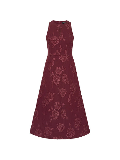 Abito svasato in jacquard