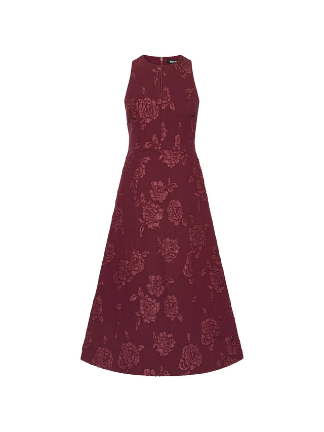 Abito svasato in jacquard