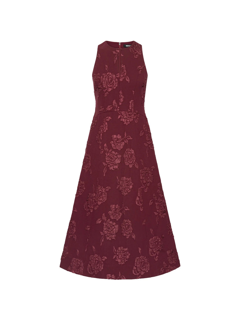 Abito svasato in jacquard