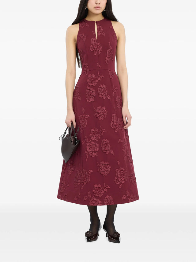 Abito svasato in jacquard