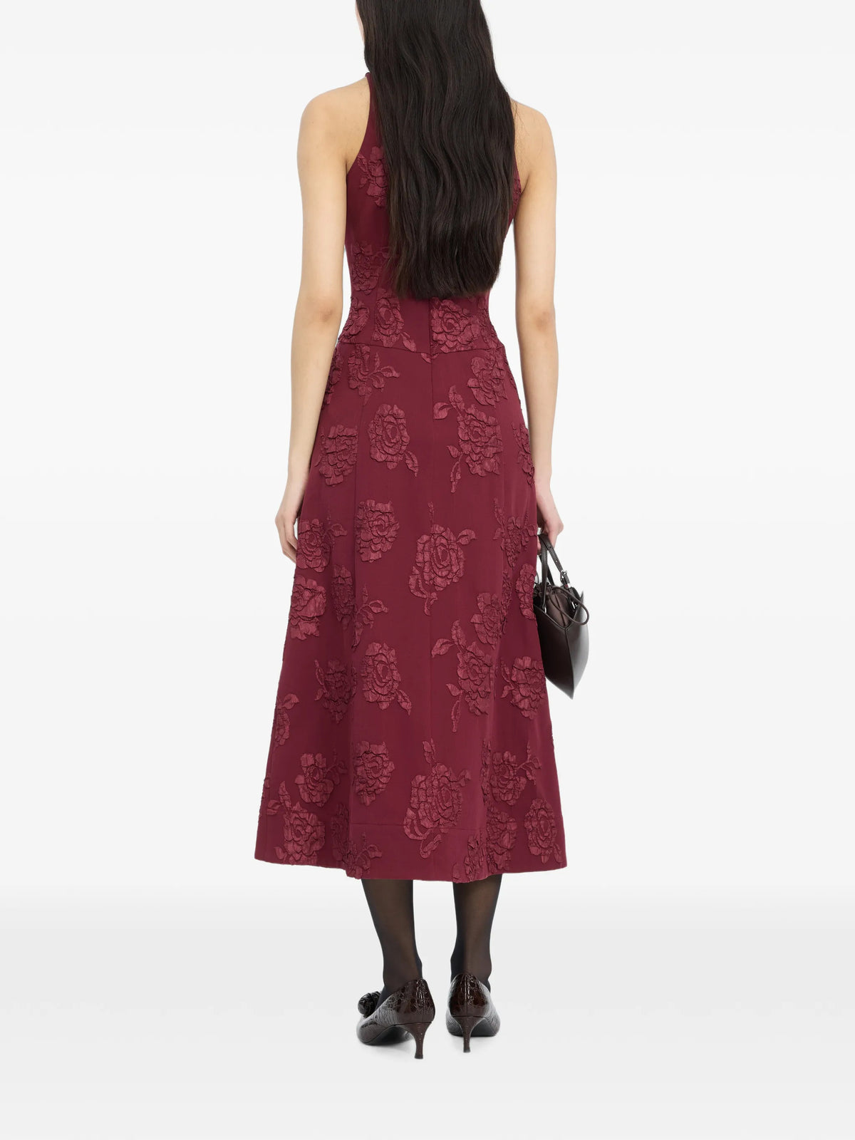 Abito svasato in jacquard