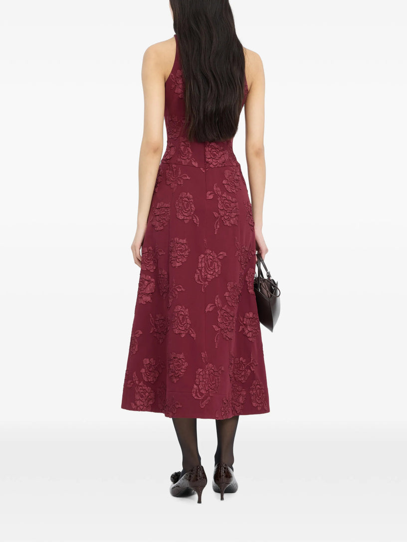 Abito svasato in jacquard