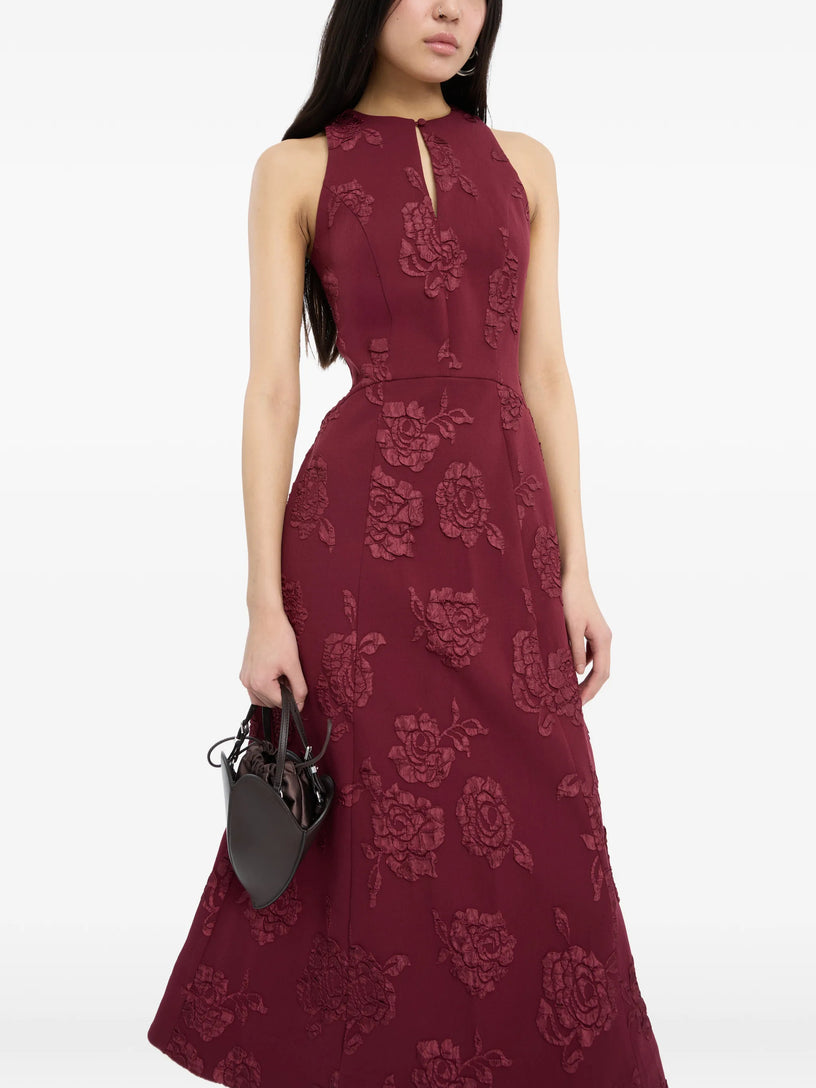 Abito svasato in jacquard