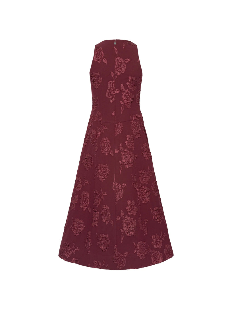 Abito svasato in jacquard
