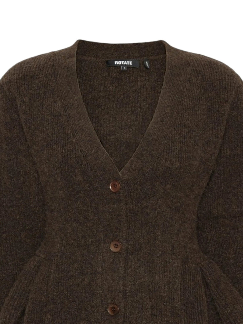 Cardigan in maglia con volant