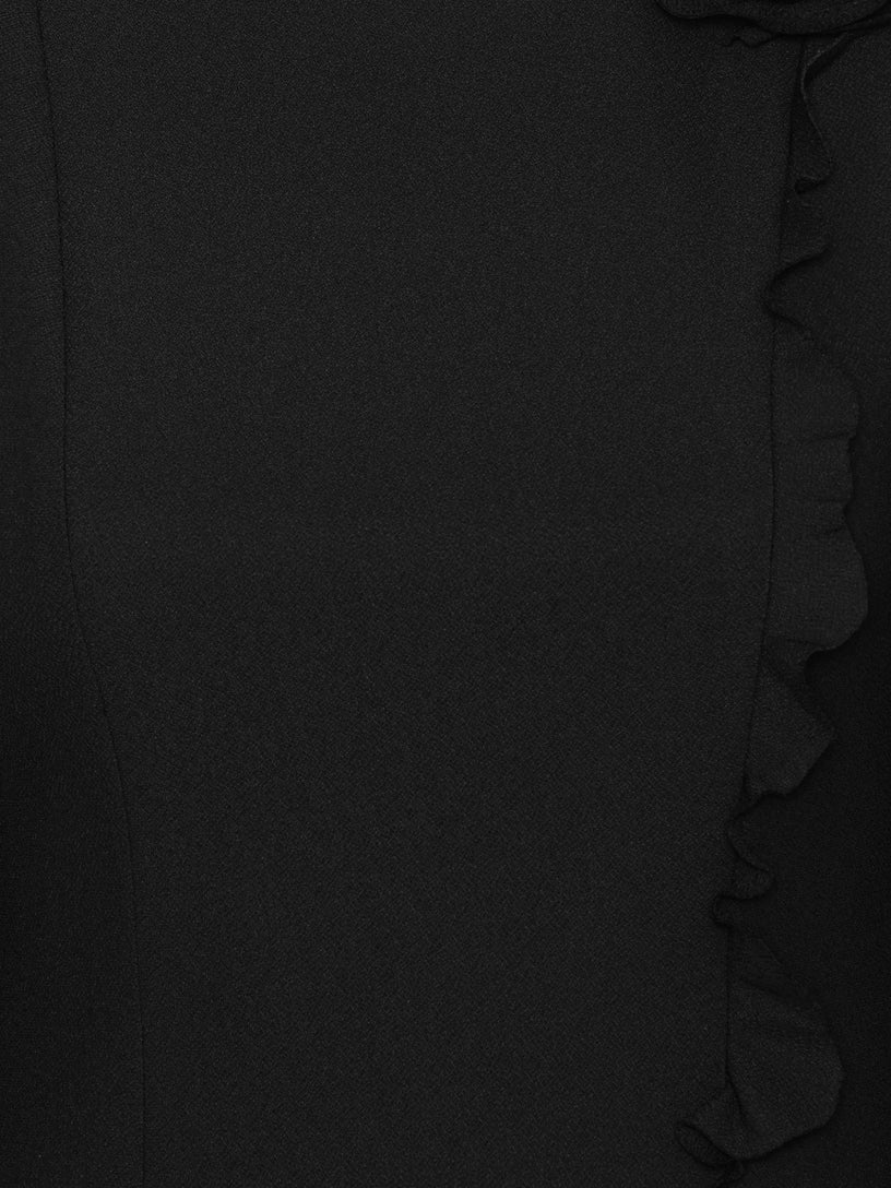 Abito corto in crêpe con fiore