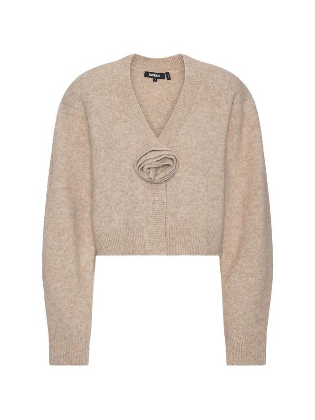 Cardigan in maglia con fiore