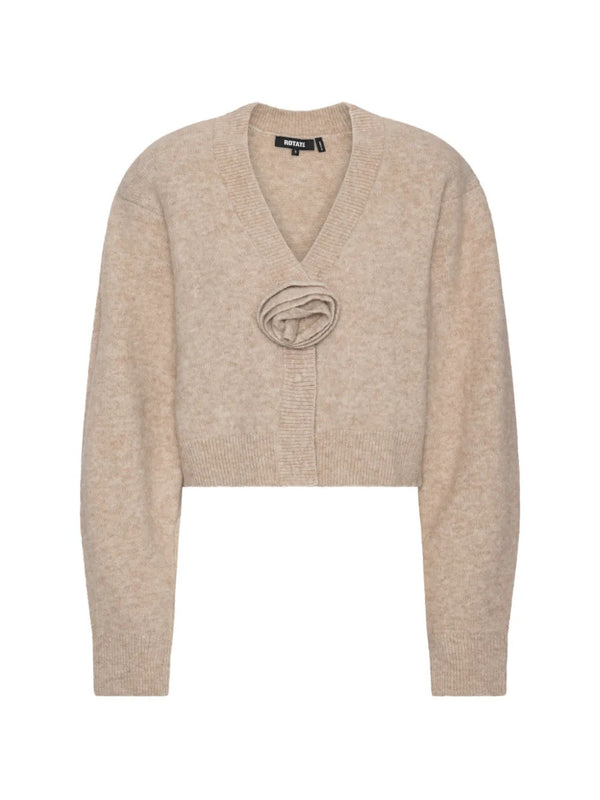 Knitted cardigan with flower