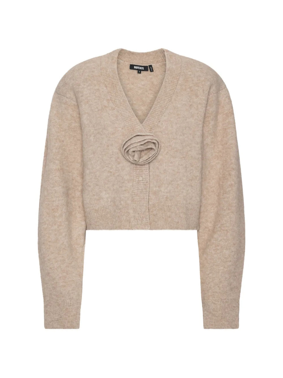 Knitted cardigan with flower