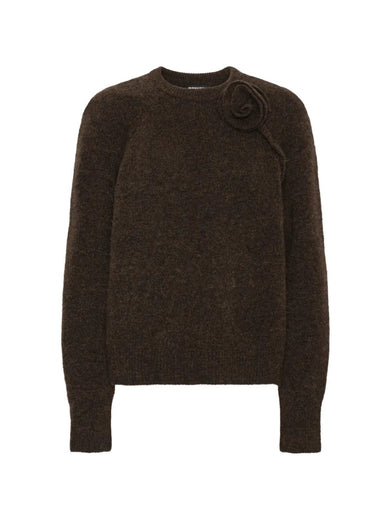 Maglione a maglia con fiori