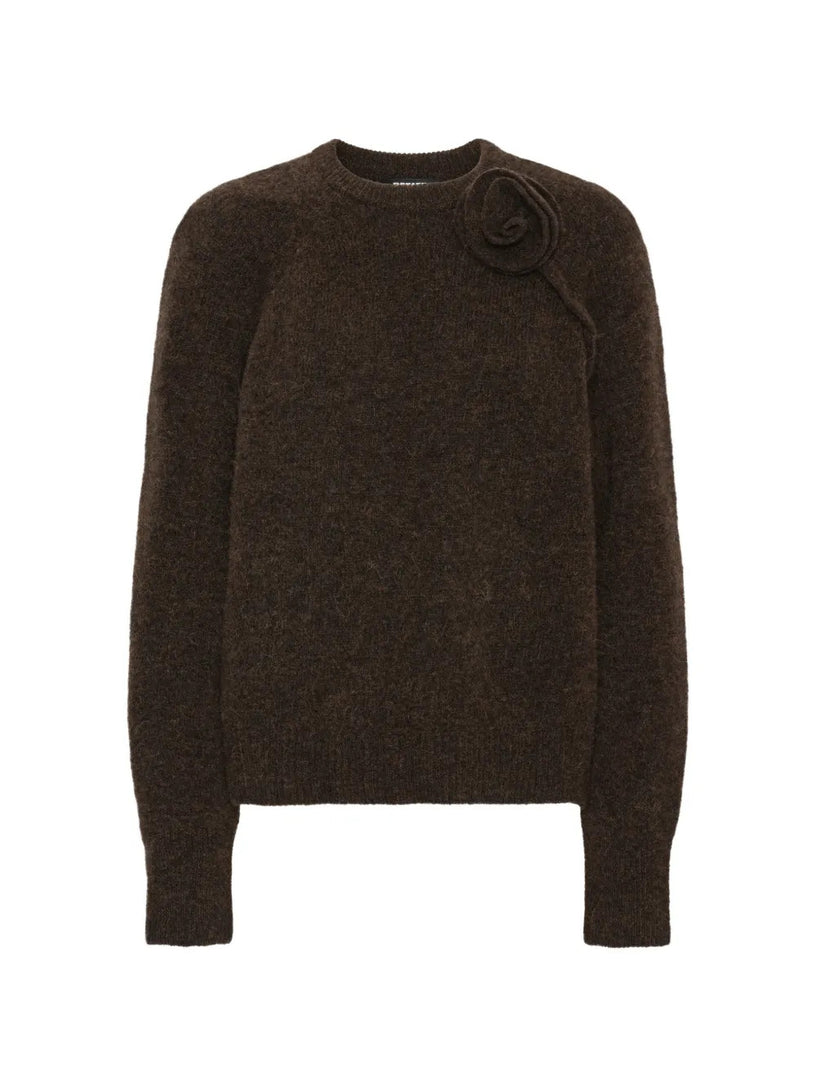 Maglione a maglia con fiori