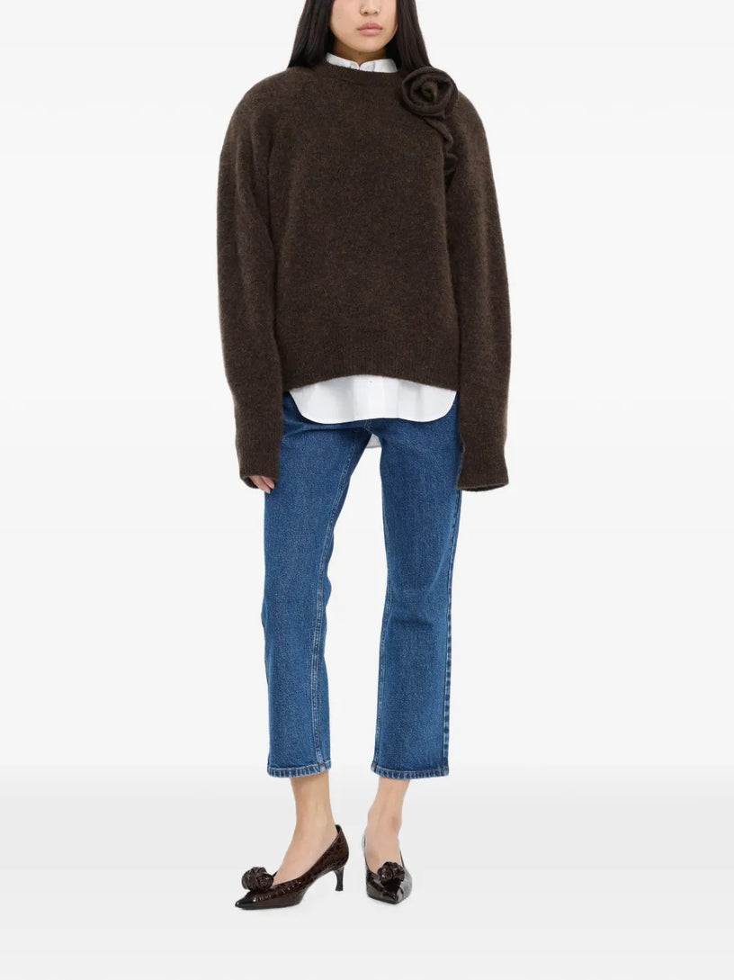 Maglione a maglia con fiori