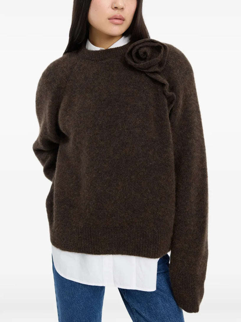 Maglione a maglia con fiori
