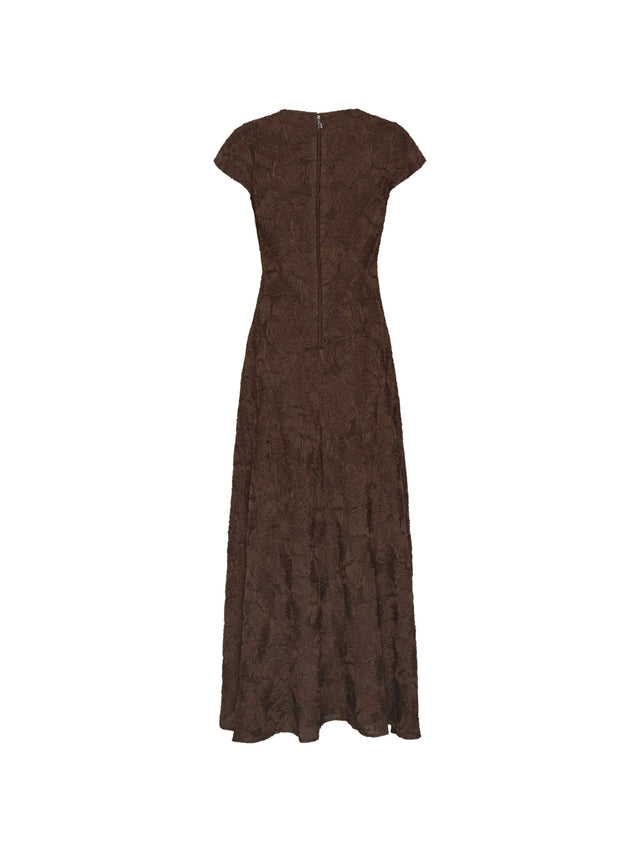 Flower mesh maxi dress