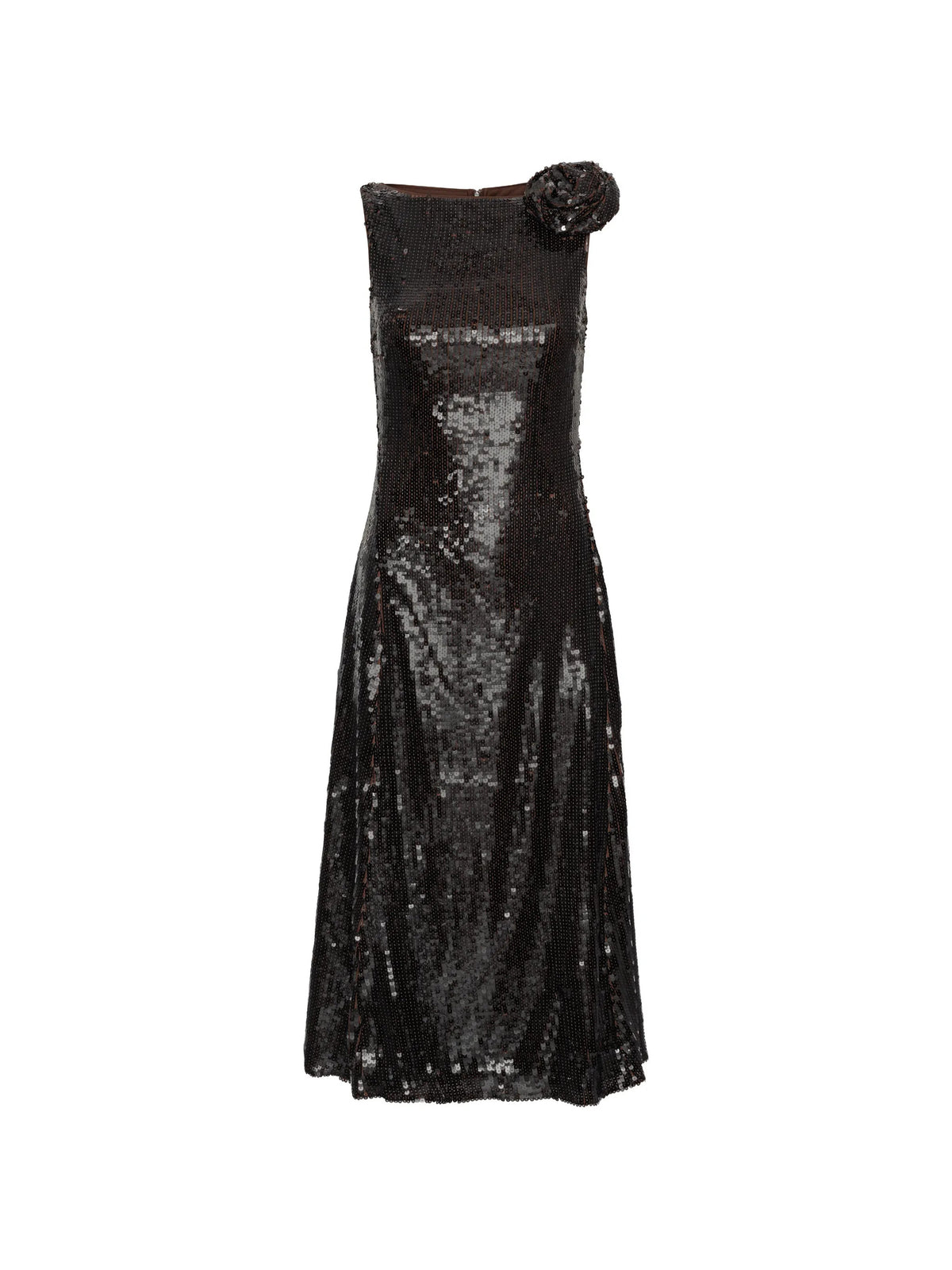 Abito midi svasato con paillettes