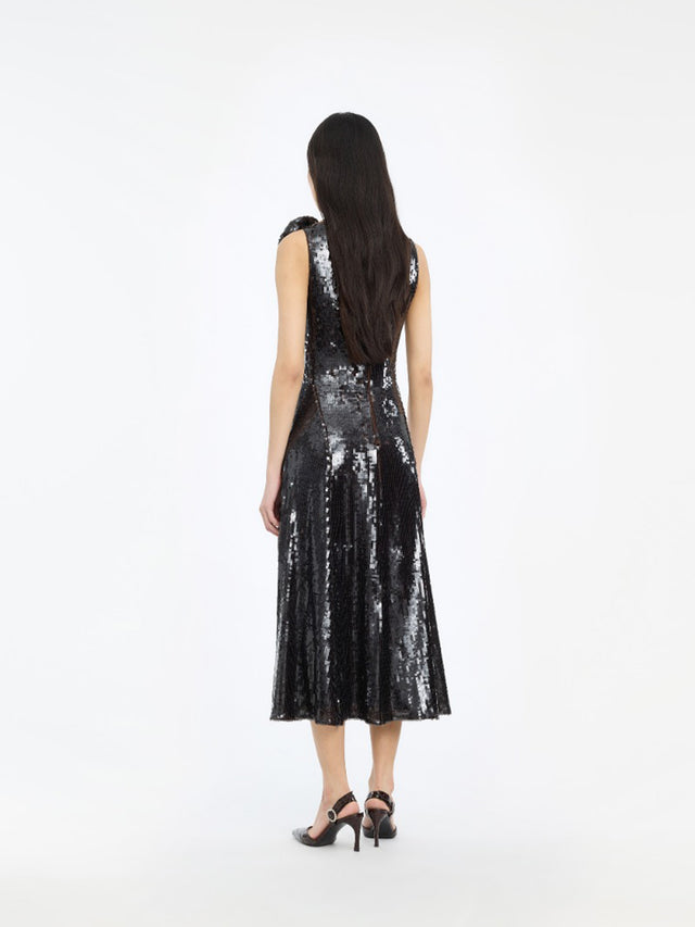 Sequins Midi Flared Dress