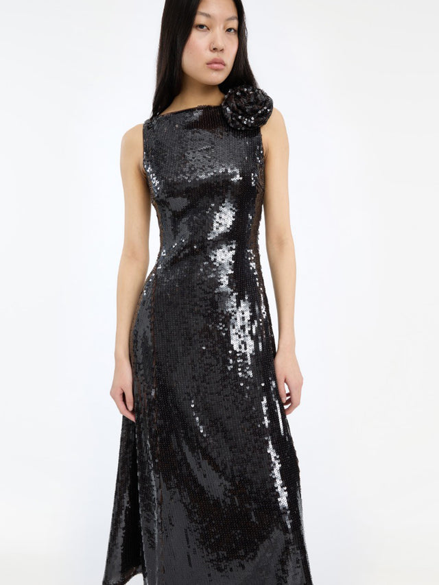 Sequins Midi Flared Dress