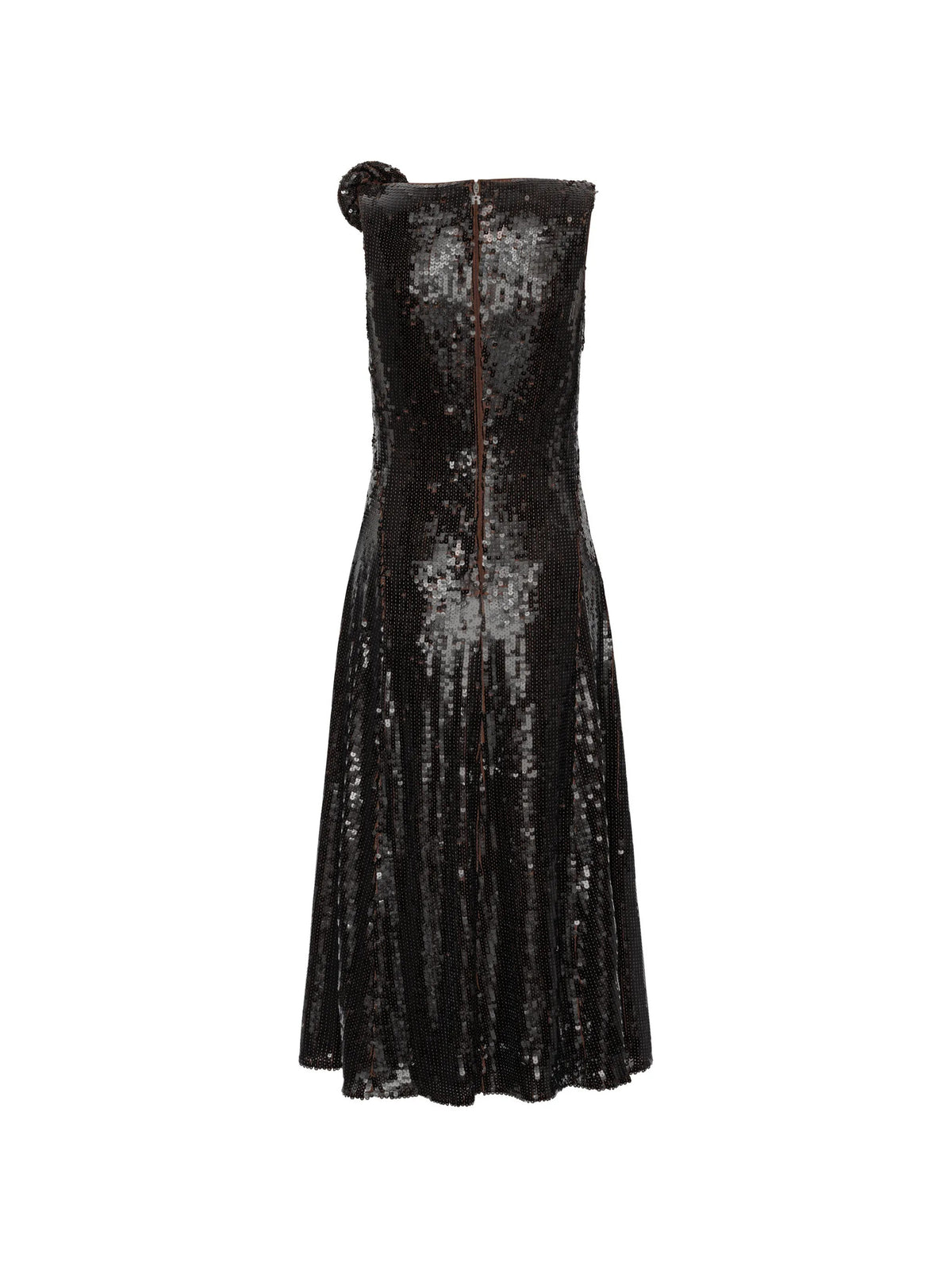 Abito midi svasato con paillettes